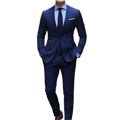 2-Delig Herenpak – Enkelrij Knopen Colbert en Formele Broek met Zakken - GEORGE