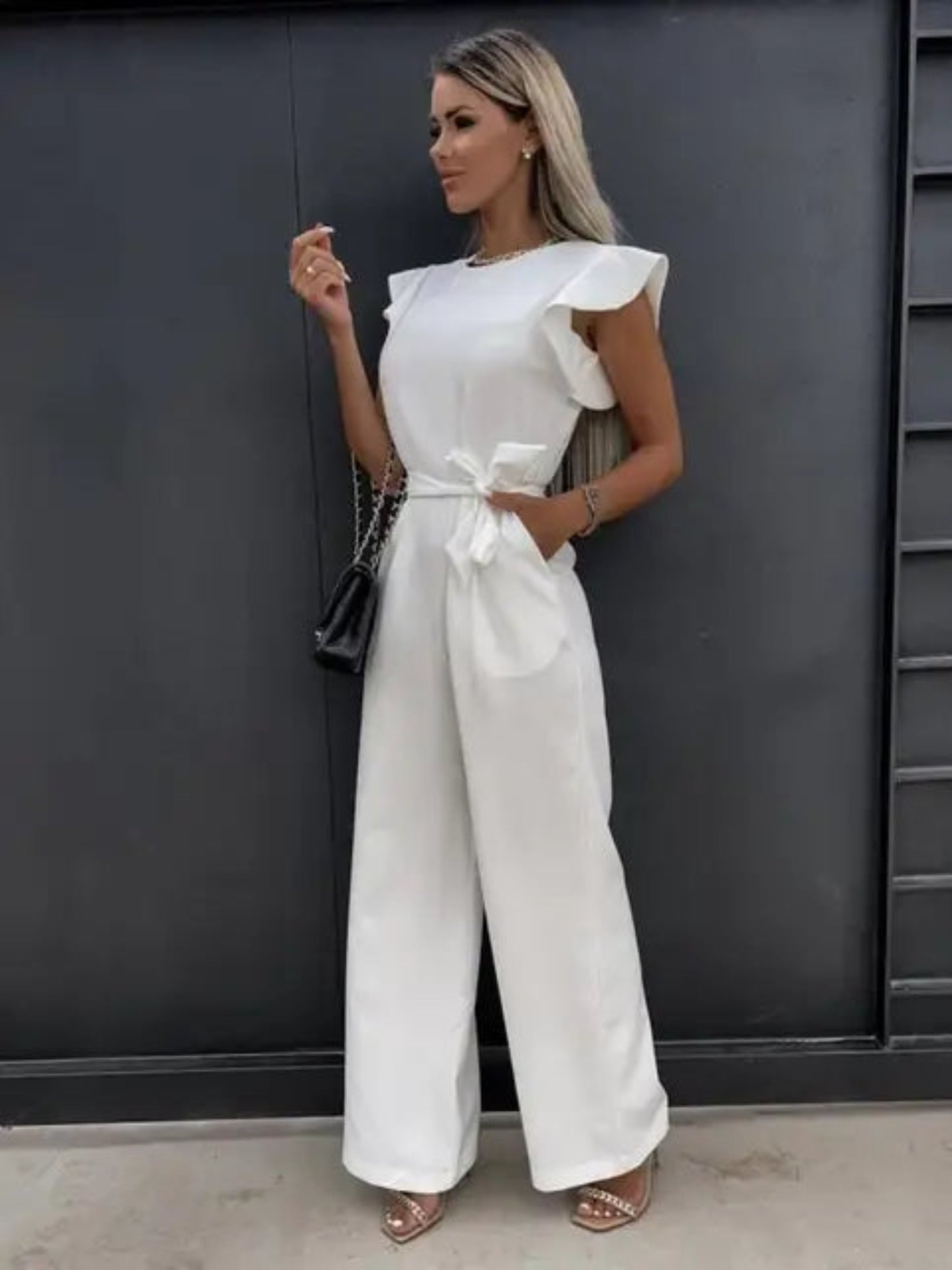Elegante Jumpsuit Met Wijde Pijpen | Mouwloos