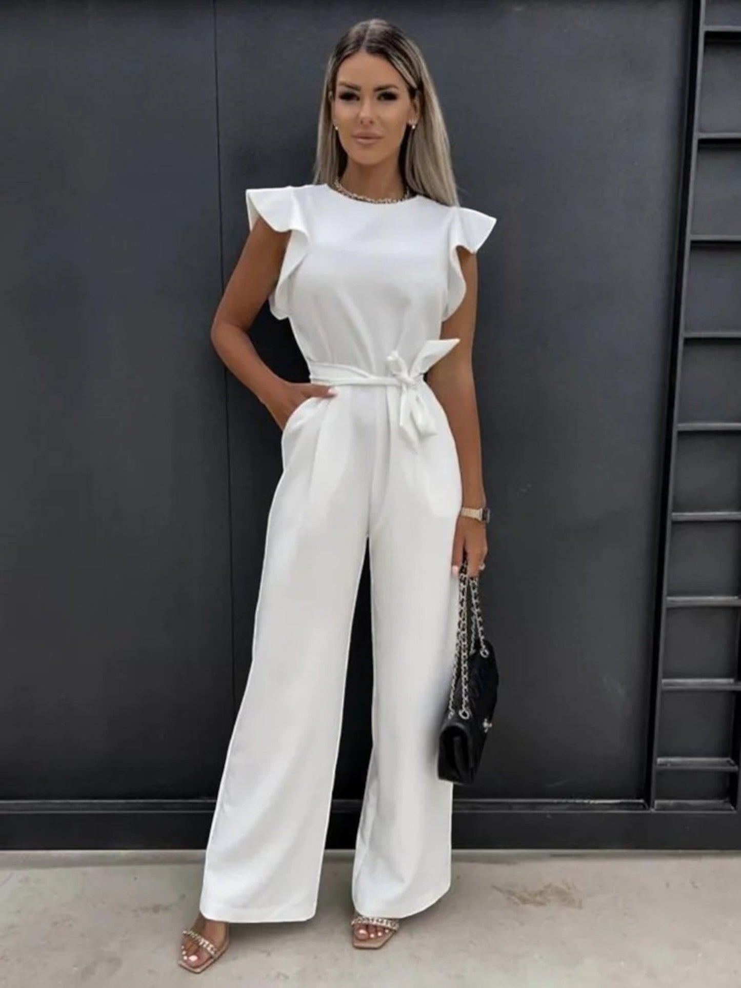 Elegante Jumpsuit Met Wijde Pijpen | Mouwloos