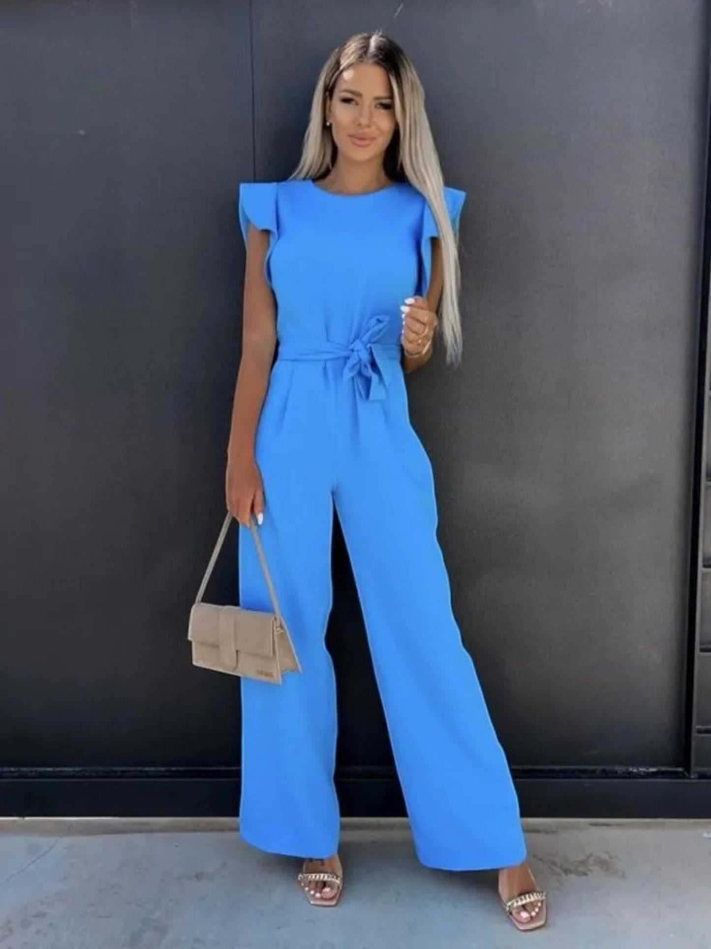 Elegante Jumpsuit Met Wijde Pijpen | Mouwloos