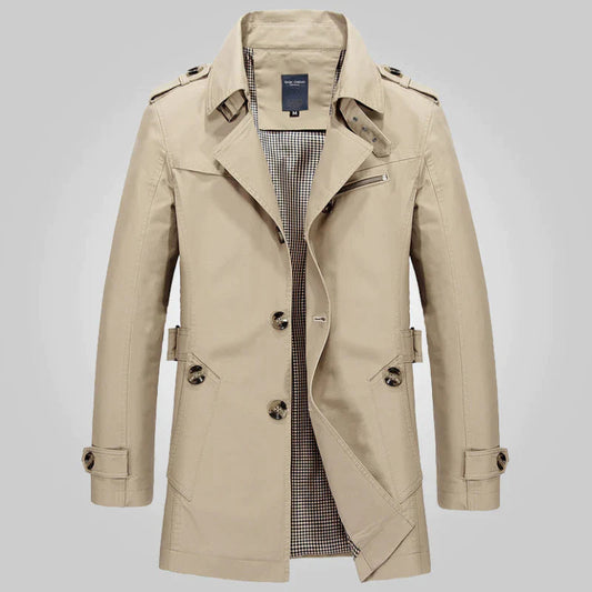 Trenchcoat Met Opstaande Kraag | Knoopdetails