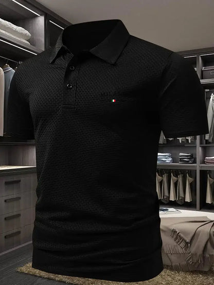 Stijlvol Gestructureerd Poloshirt Voor Heren | Korte Mouw