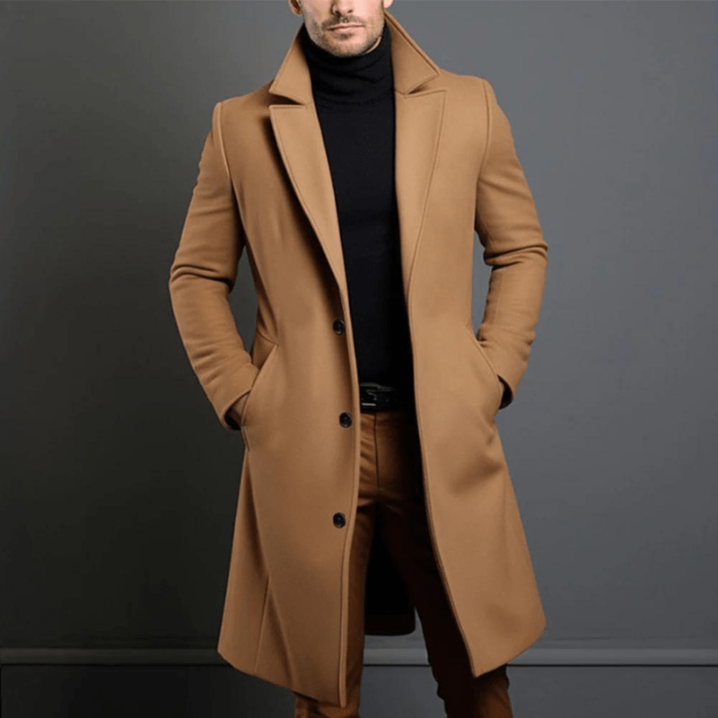 Stijlvolle Winter Trenchcoat Voor Heren | Lang