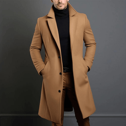 Stijlvolle Winter Trenchcoat Voor Heren | Lang