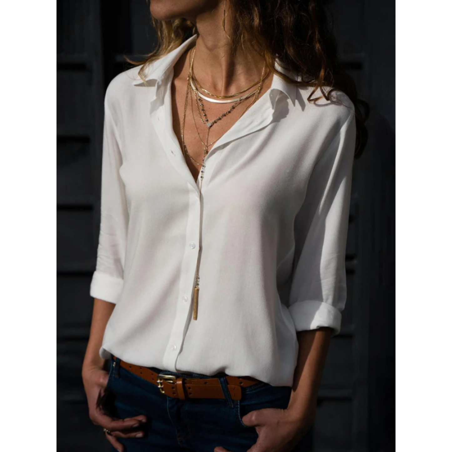 Casual Overhemd Met Losse Pasvorm | Lange Mouwen
