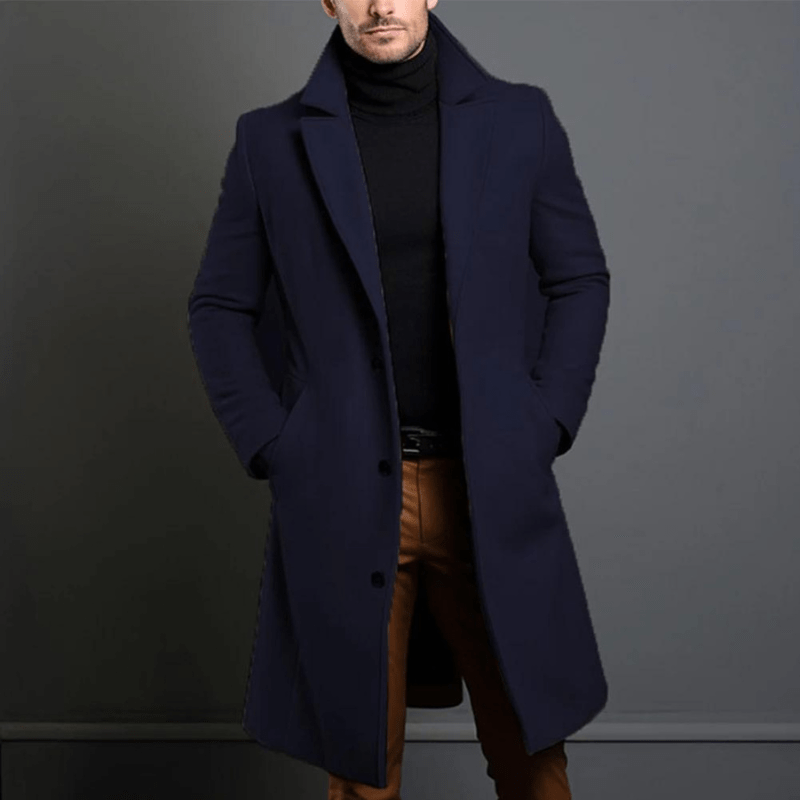 Stijlvolle Winter Trenchcoat Voor Heren | Lang