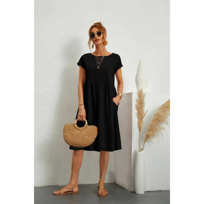 Casual Jurk Met Ronde Hals | Midi