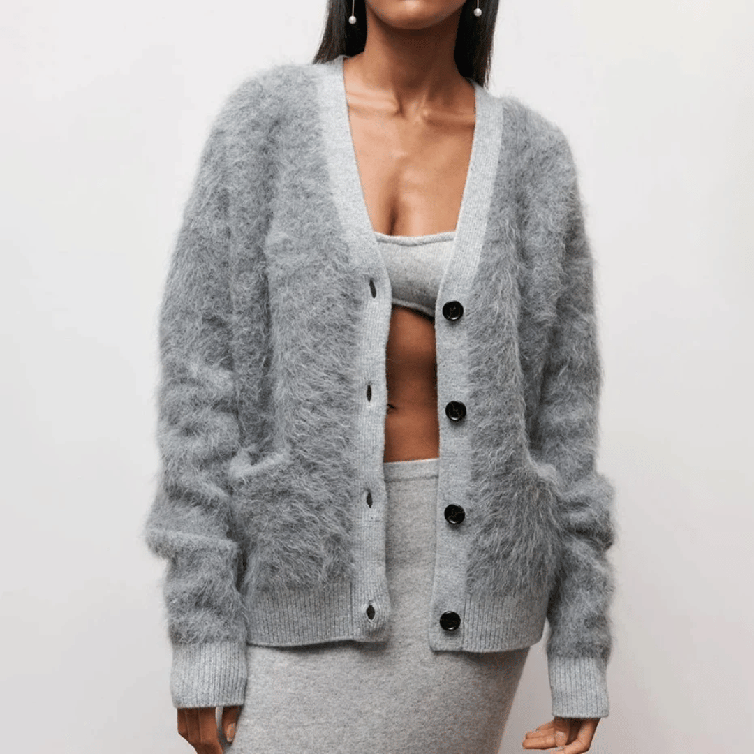 Zachte Cardigan Met Knopen En V-Hals | Winter