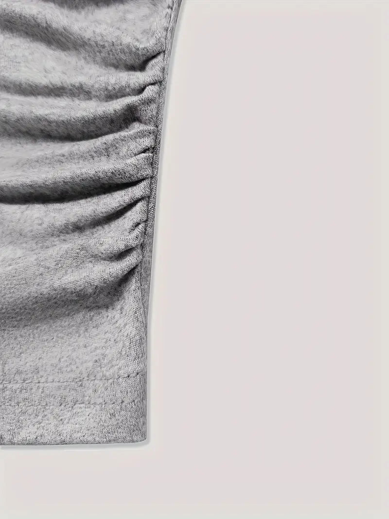 6-delige Dames Casual Set voor Lente/Zomer van Gebreid Stoffen met Ronde Hals, Pocket en Elastische Taille, Polyester Blend