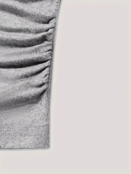 6-delige Dames Casual Set voor Lente/Zomer van Gebreid Stoffen met Ronde Hals, Pocket en Elastische Taille, Polyester Blend