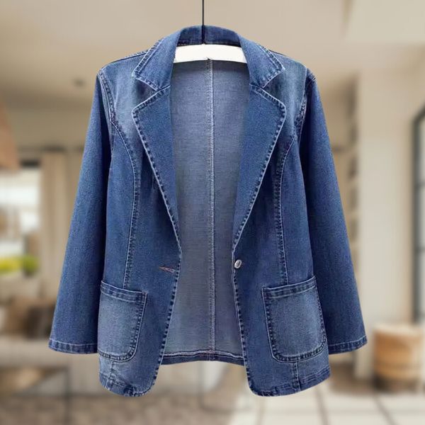 Stijlvolle Denim Blazer Met Lange Mouwen | Met Zakken