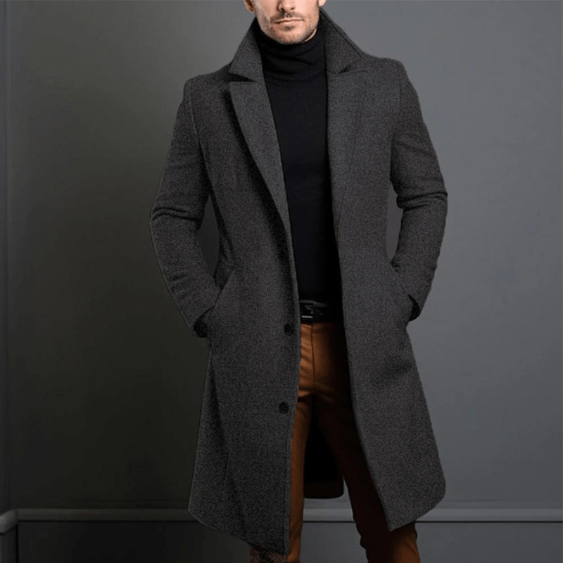 Stijlvolle Winter Trenchcoat Voor Heren | Lang