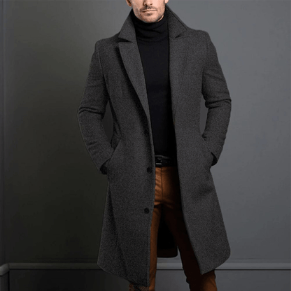 Stijlvolle Winter Trenchcoat Voor Heren | Lang