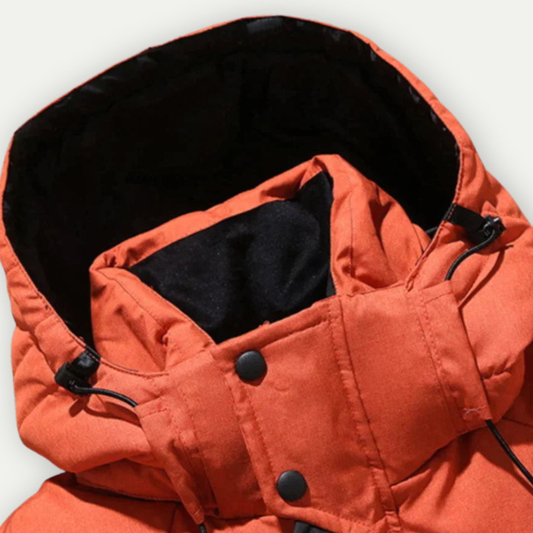 Heren Parka Winterjas Met Rits En Capuchon | Lange Mouwen