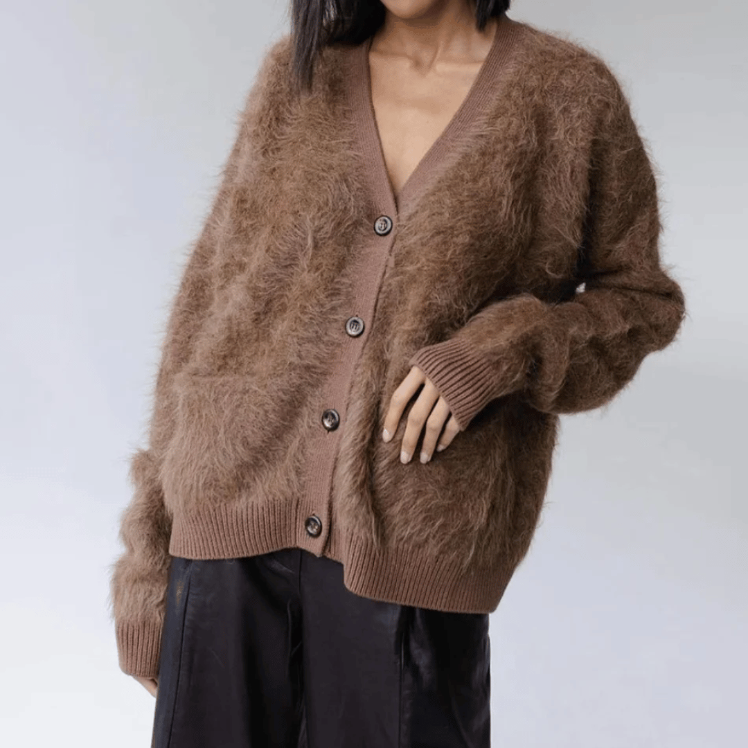 Zachte Cardigan Met Knopen En V-Hals | Winter