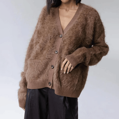 Zachte Cardigan Met Knopen En V-Hals | Winter