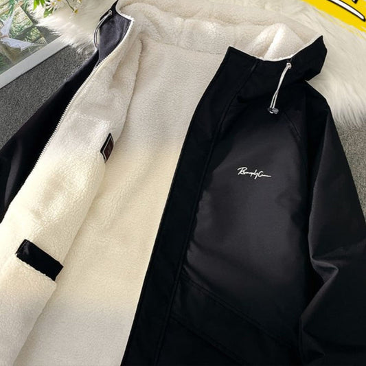 Omkeerbare Fleece Winterjas Voor Mannen | Met Capuchon