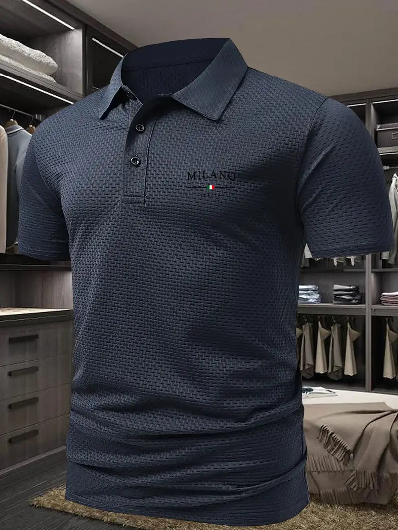Stijlvol Gestructureerd Poloshirt Voor Heren | Korte Mouw