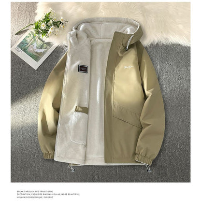 Omkeerbare Fleece Winterjas Voor Mannen | Met Capuchon