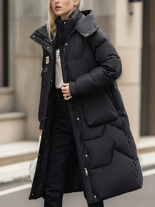 Lange Gewatteerde Puffer Winterjas Voor Dames - Nordelle