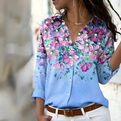 Stijlvol Bedrukte Blouse | Lange Mouwen