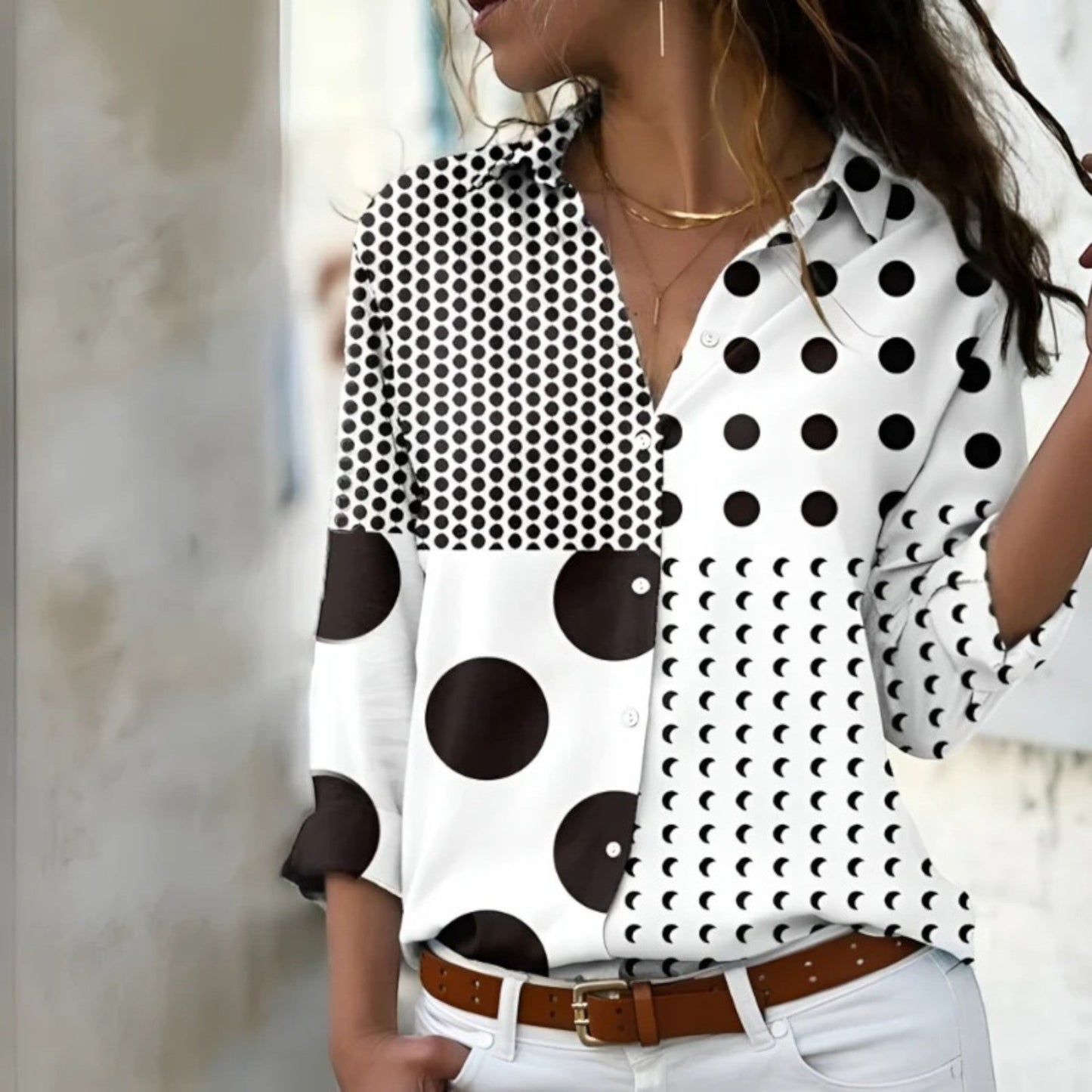 Stijlvol Bedrukte Blouse | Lange Mouwen