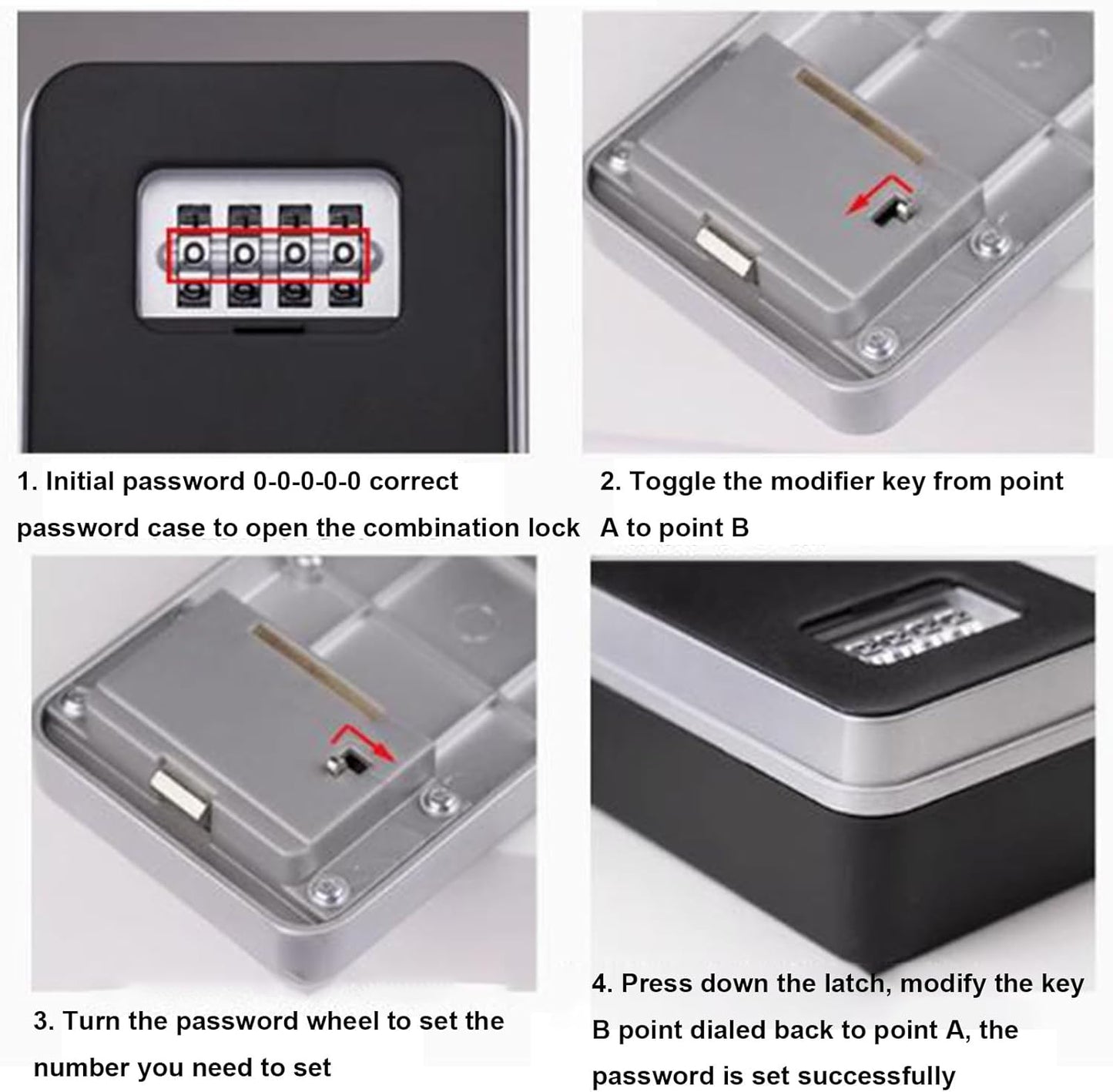 Key Lock Box voor Buiten – Beveiligde Sleutelkast met Instelbare Code voor Huis, Inclusief Montagekit (Wandmontage)