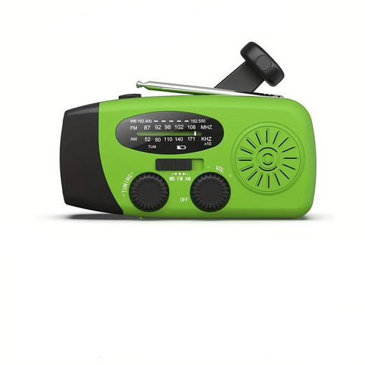SurvivorPro - Draagbare Noodradio met Powerbank & LED-zaklamp, Zonne- en USB-oplaadbaar