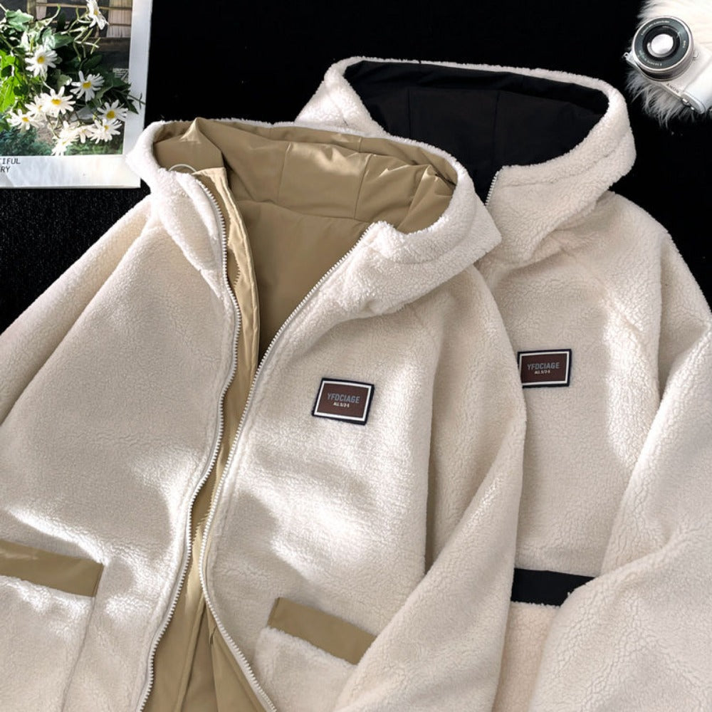 Omkeerbare Fleece Winterjas Voor Mannen | Met Capuchon