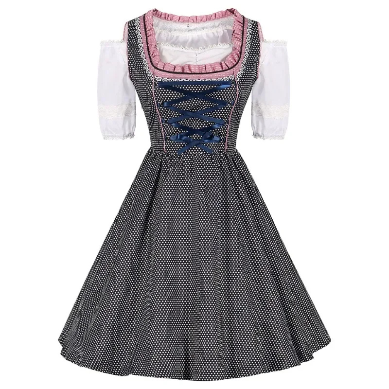 Klassieke Oktoberfest Dirndljurk Met Kanten Rand | Midi