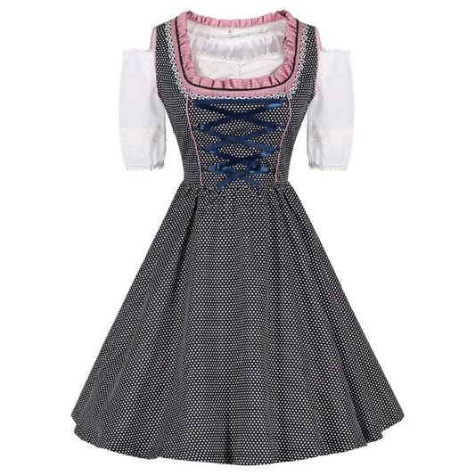 Klassieke Oktoberfest Dirndljurk Met Kanten Rand | Midi