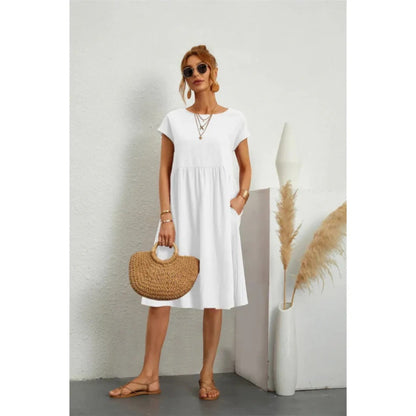 Casual Jurk Met Ronde Hals | Midi