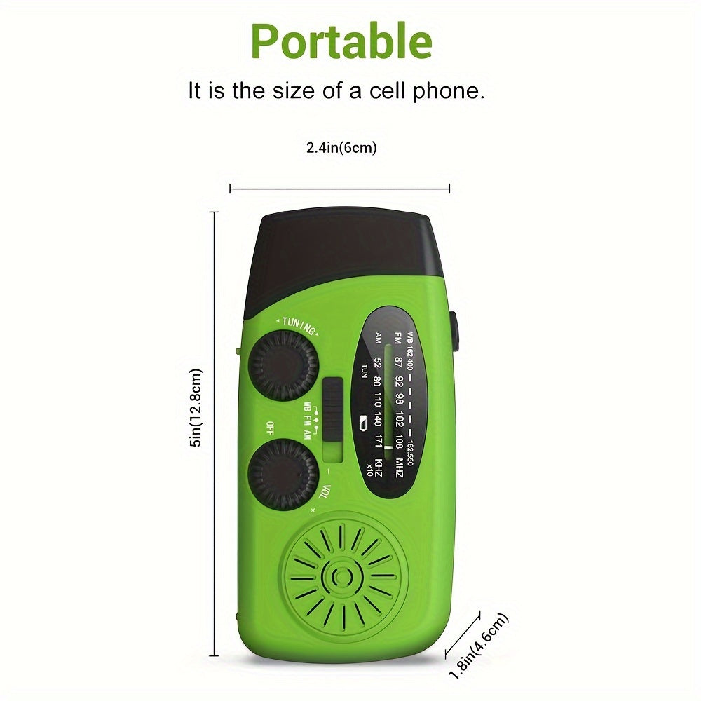 SurvivorPro - Draagbare Noodradio met Powerbank & LED-zaklamp, Zonne- en USB-oplaadbaar