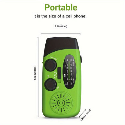 SurvivorPro - Draagbare Noodradio met Powerbank & LED-zaklamp, Zonne- en USB-oplaadbaar