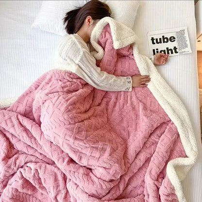 Dik Lamswollen Winter Fleece Deken - LuxyCozy