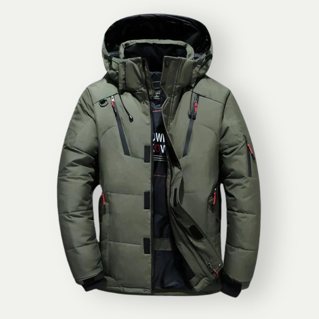 Heren Parka Winterjas Met Rits En Capuchon | Lange Mouwen
