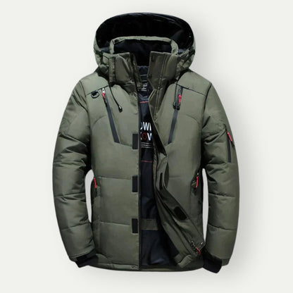 Heren Parka Winterjas Met Rits En Capuchon | Lange Mouwen