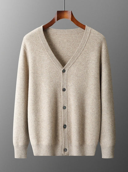 Heren Cardigan Met V-Hals En Lange Mouwen | Winter