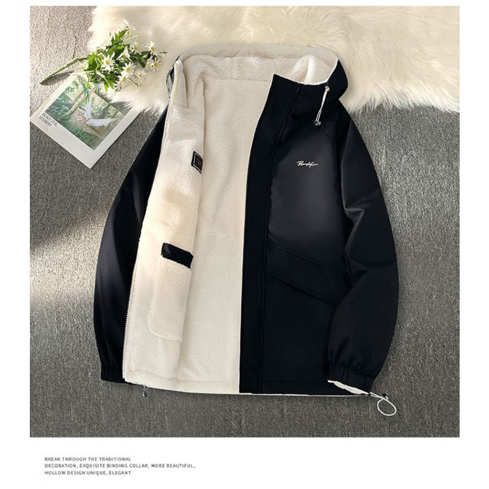 Omkeerbare Fleece Winterjas Voor Mannen | Met Capuchon