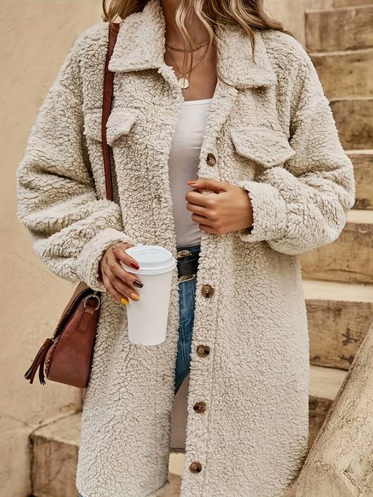 Oversized Teddyjas Met Knopen | Winter