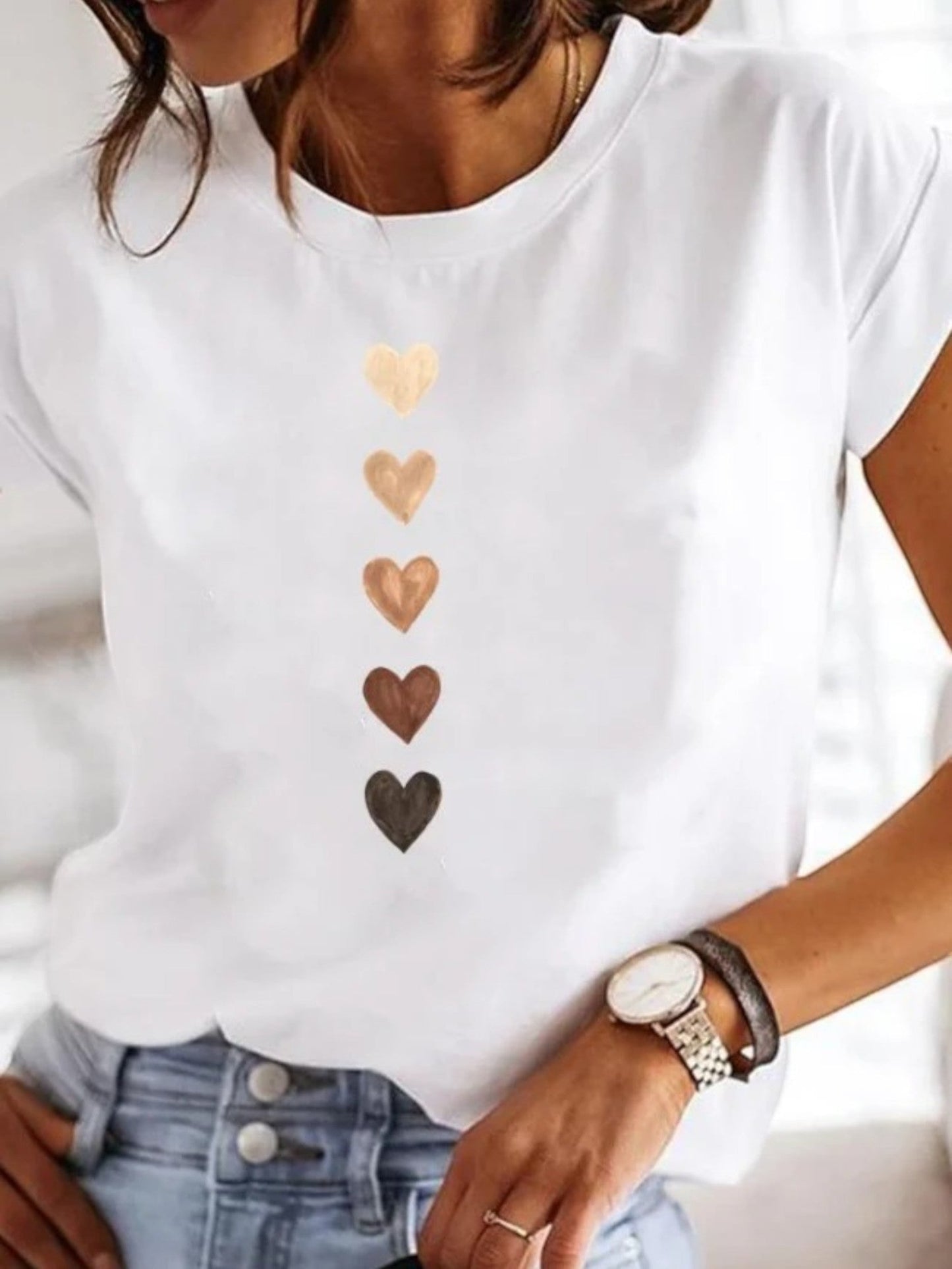 Elegant T-shirt Met Opdruk | Korte Mouwen