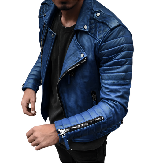 Stijlvolle Leren Biker Jas Met Zakken - JAYDEN