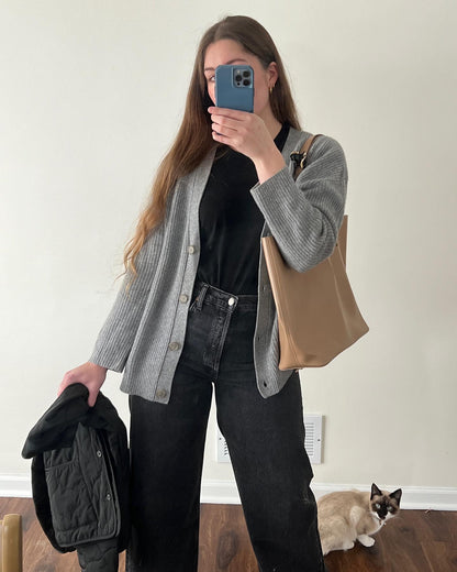 Gebreid Winter Vest Met Lange Mouwen | Open Voorkant