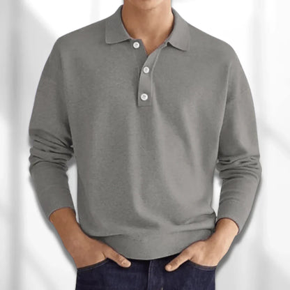 Casual Gebreid Poloshirt Voor Heren | Lange Mouwen