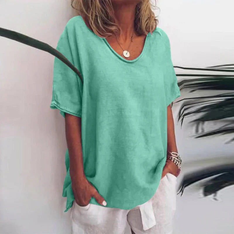 Elisa | Zomerse Blouse Met Losse Pasvorm | Korte Mouw