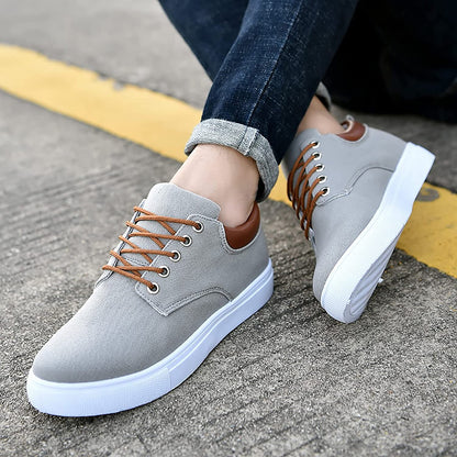 Casual Heren Sneakers Met Leren Achterkant | Veters