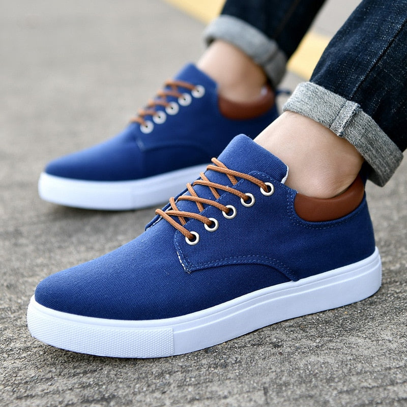 Casual Heren Sneakers Met Leren Achterkant | Veters