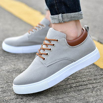 Casual Heren Sneakers Met Leren Achterkant | Veters