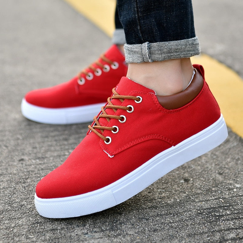 Casual Heren Sneakers Met Leren Achterkant | Veters