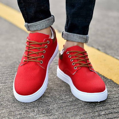 Casual Heren Sneakers Met Leren Achterkant | Veters